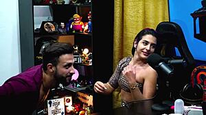 husband's dick out during podcast! she sucked it!