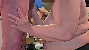 Thick milf sucks my cock with passion!