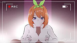 Four-Leaf Titty Fuck Ends With Cum In Mouth. Monster Cock Creampie In Anime Hentai.