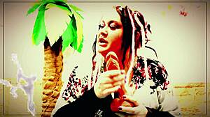 feeling goddess lana explore my cock with her mouth