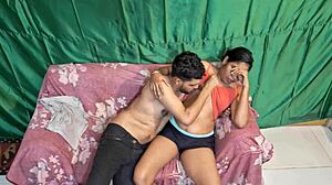 Beautiful married couple Hanif and Adoria engage in rough anal sex with a big black cock.