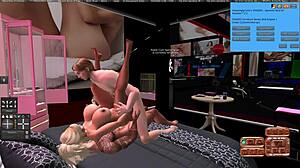 Large Breasted Girl Fucks Two Guys In Second Life Threesome