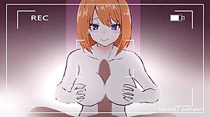 Four-Leaf Titty Fuck Ends With Cum In Mouth. Monster Cock Creampie In Anime Hentai.