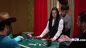 milf croupier payton preslee used freely in wild casino!  