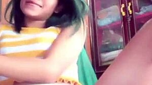 Horny asian girl shows pussy cameltoe on bigo live