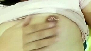 An amateur asian teen takes a close-up selfie while masturbating in her homemade pov video