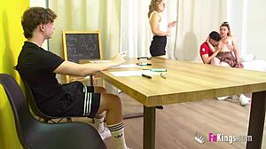 Feeling the passion in a sex lesson where boomers and gen zs fuck with jacky and lara