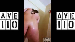 Phoendixxx enjoys a soapy shower solo in episode one.