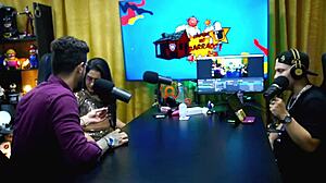 husband's dick out during podcast! she sucked it!