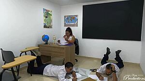 Threesome at University With Teacher Roxana Caputo - DaniClarkOficial