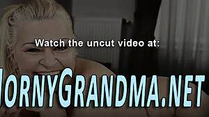 Spex Grandma Gets Jizzed on Small Tits