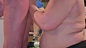 Thick milf sucks my cock with passion!