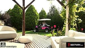 Veronica Leal Plays Golf And Swallows A Drink