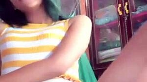 Horny asian girl shows pussy cameltoe on bigo live