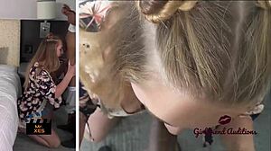 Hardcore Interracial Audition with Canadian Blonde Green Eyes in Deepthroat and Face Fuck - Gigi Jax