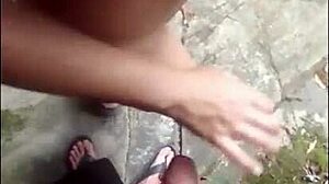 They fuck me outdoors without condom just how I like it, amateur video.