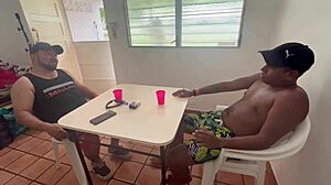 Wife Bent Over Fucked by Friend While Husband in Kitchen