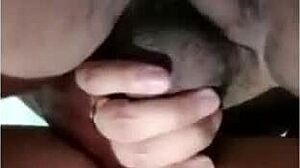 This asian babe bounces on a black cock for a tasty creampie after fingering and assfucking