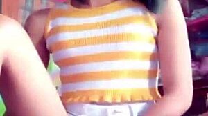 Horny asian girl shows pussy cameltoe on bigo live