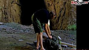 watch this skinny french teen get anal outdoors? she's so petite and eager