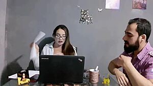 Brazilian Amateur Brunette MILF Sucks and Gets Creampie from Pornstar Cock