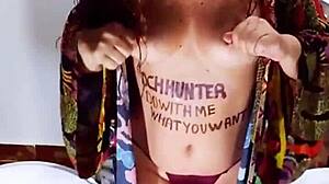 Exhibitionist BBW Undresses And Uses Dildo In Anal Section