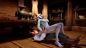 Elf Fucks Night Elf Blindfolded In Kitchen