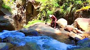sexy latina lilyan toys her ass by the river