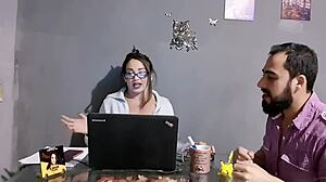 Brazilian Amateur Brunette MILF Sucks and Gets Creampie from Pornstar Cock