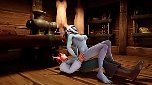 Elf Fucks Night Elf Blindfolded In Kitchen