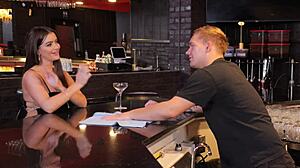 bartender finds out milf pussy is the best cum rag, getting fucked cowgirl and doggystyle with blowjob facial