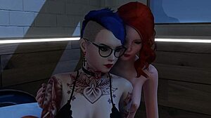 Tattooed Nerd and Petite Girl Reach Orgasm Through Emotional Lesbian Stargazing