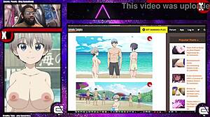 Uzaki-Chan Reveals Her Bald Pussy and Thick Mommy Breasts in Outdoor Nude Scene