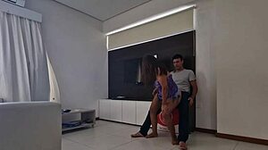 Blonde milf hired to dance on cock and suck it doggystyle