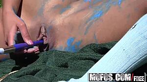 i'm missy maze, flashing my hairless pussy and masturbating in pov