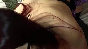 Intense passion with skinny redhead in woods