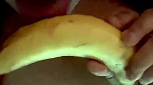 Latina miss madii swallows banana in blowjob