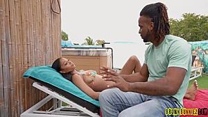 Brown teen Eden West rides stepbro hard