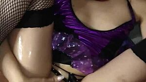 Intense passion with skinny redhead in woods