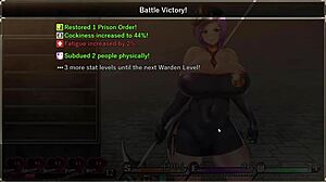 In Karryn's prison adventure, she succumbs again to temptation with her big tits and ass on display