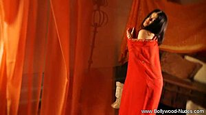 the perfect indian babe undresses and dances in a teasing striptease