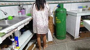 while cooking my stepbro seduced me and we fucked hard 😏