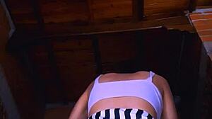 slender student pleases lover in apartment