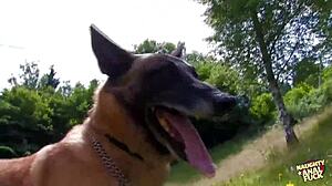 so happy to swallow his cum after outdoor anal