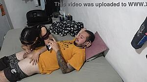 my girlfriend's latina neighbor agrees to quick blowjob