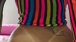 Peruvian Blonde Sits On Enormous Toy In Playful Way