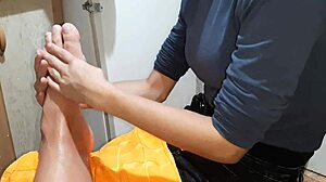 My Submissive Girl Indulges in Foot Fetish for Intense Lesbian Orgasm.