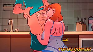 morning surprise in the kitchen with unexpected intimacy