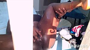 Girl masturbates intensely while her step uncle watches closely