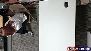 Teen Shoplifter Deepthroats Officer's Monster Cock at Station